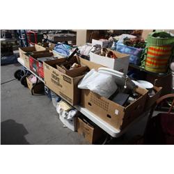 Table lot of miscellaneous household items
