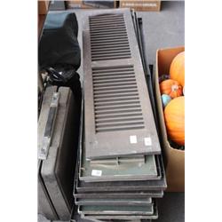 Stack of plastic window shutters