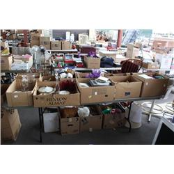 Table lot of miscellaneous household items
