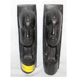 Set of Carved African Statues circa 1960's