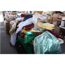 Table lot of cloth and backdrops