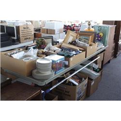 Table lot of miscellaneous household items