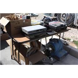 Table lot of tools and electronics