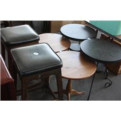 Quantity of 4 small tables w/2 bar stools