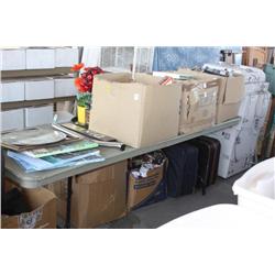 Table lot of miscellaneous household items