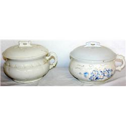 2 Chamber Pots with Lids