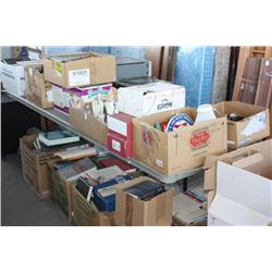 Table lot of miscellaneous household items & books