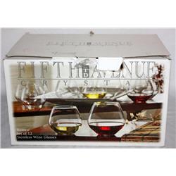 Fifth Avenue 12 Stemless Crystal Wine Glasses