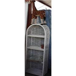 White Whicker Shelf w/contents