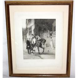 Framed Print of Man Riding Horse
