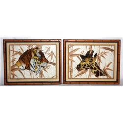 Set of 2 Paintings of a Tiger & Giraffe