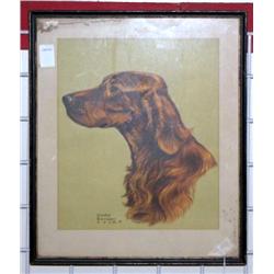 Vintage Framed Print Irish Setter by Gladys Cook