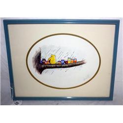 framed original drawing "A Bear and his honey"