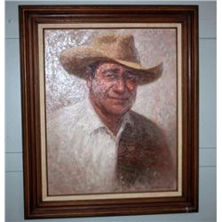John Wayne Oil on Canvas by N. Espinoza
