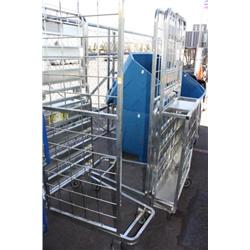 Lot of 2 metal stacked box wheeled transports