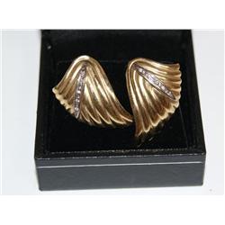 14K Gold Earrings With Diamond Accents