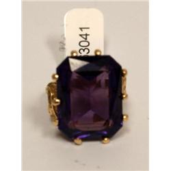 14K gold ring with Large Purple Sapphire