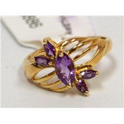 10K Gold Ring With  Amethyst