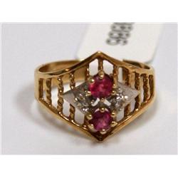 10KSJ Ring With rubies & Diamonds