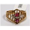 Image 1 : 10KSJ Ring With rubies & Diamonds