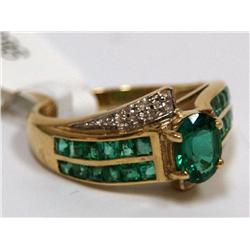 10K Gold Ring With emeralds