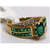 Image 1 : 10K Gold Ring With emeralds