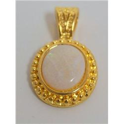 White Fire Opal Pendant