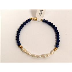 10K Gold Lapist & Pearl Bracelet