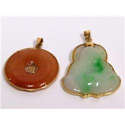 AAA Green jade Buddha & Cinnamon  Jade Pendant