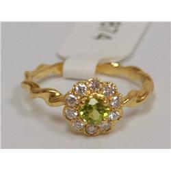 AAA Peridot & Diamonds Swirl Ladies Ring