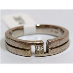 Diamond Princess Cut Solitaire Men's Wedding Band