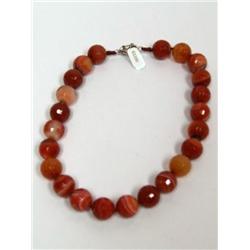 Rare Brazilian Banded Carnelian Facet Cut Necklace
