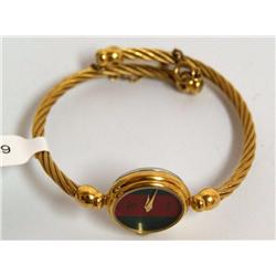 Authentic Gucci Ladies Watch Green & Red Dial Brac