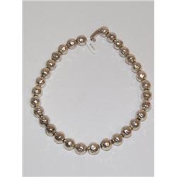 Sterling Silver Necklace W/Art Deco Balls