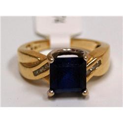 4.00Ctw AAA Cashmere Sapphire & Diamonds Ladies Ri