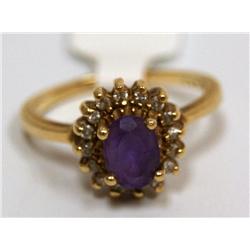 AAA Amethyst & Diamonds Vintage Ladies Ring