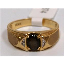 Black Star Sapphire & Diamonds Hand Made Ring