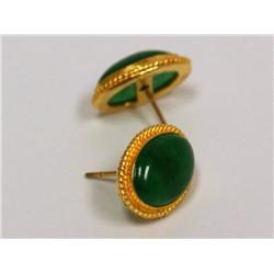 22Kt AAA Imperial Jade Hand Made Ladies Earrings