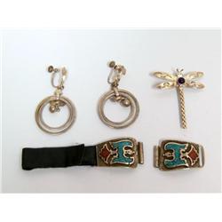 Sterling Silver Watch Tips, Dragon Fly, Earrings