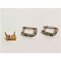 Diamonds Earrings & Colombian Emerald Earrings Hoo