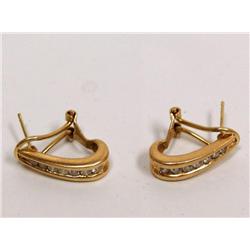 1.00Ctw Diamonds Chanel Set Ladies Hoops