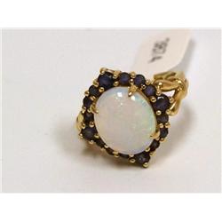 AAA Australian Fire Opal & Tanzanite Ladies Ring