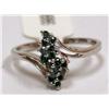 Image 1 : 10K Gold Ring With Green Diamonds