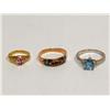 Image 1 : AAA Blue Topaz, Pink Sapphire & Turquoise Ring