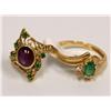 Image 1 : AAA Star Ruby Ring & Emerald  Ladies Ring