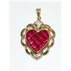 Image 1 : 14K Gold & Ruby Charm Pendant