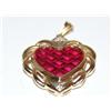 Image 2 : 14K Gold & Ruby Charm Pendant