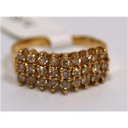 3 Row Diamonds Cocktail Hand Made Ladies Ring