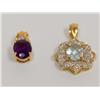 Image 1 : AAA Blue Topaz, Amethyst & Diamonds Pendant