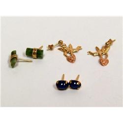 AAA Star Sapphire, Jade & Gold Earrings